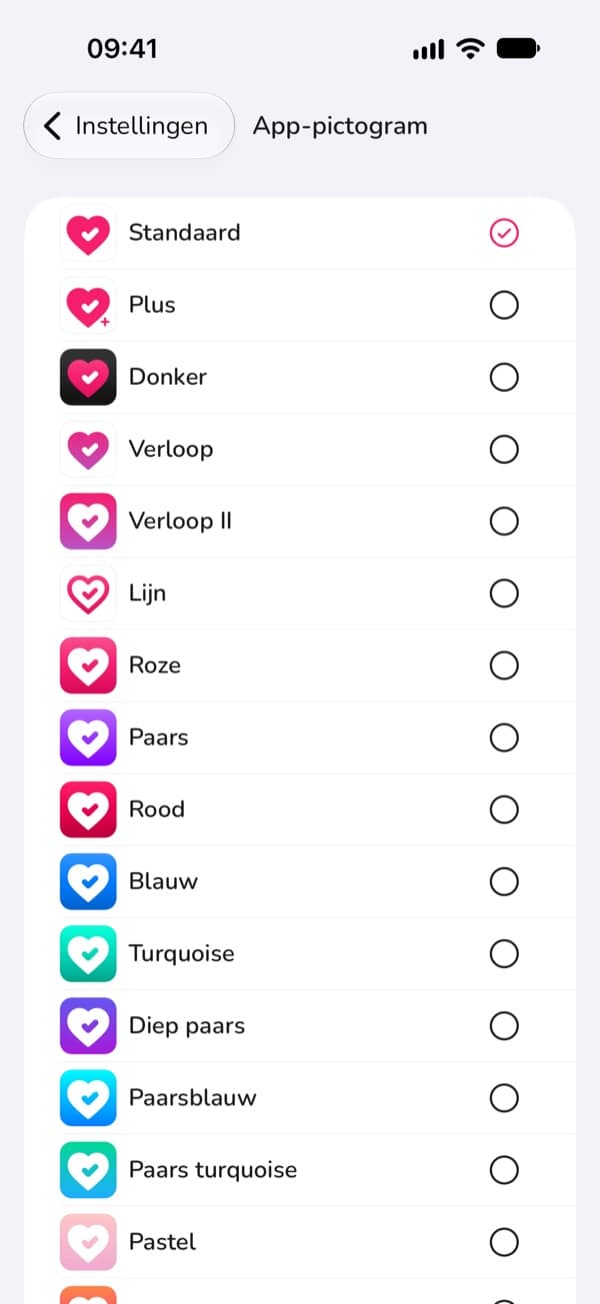 Een ander icoon kiezen voor LoveLust op het beginscherm