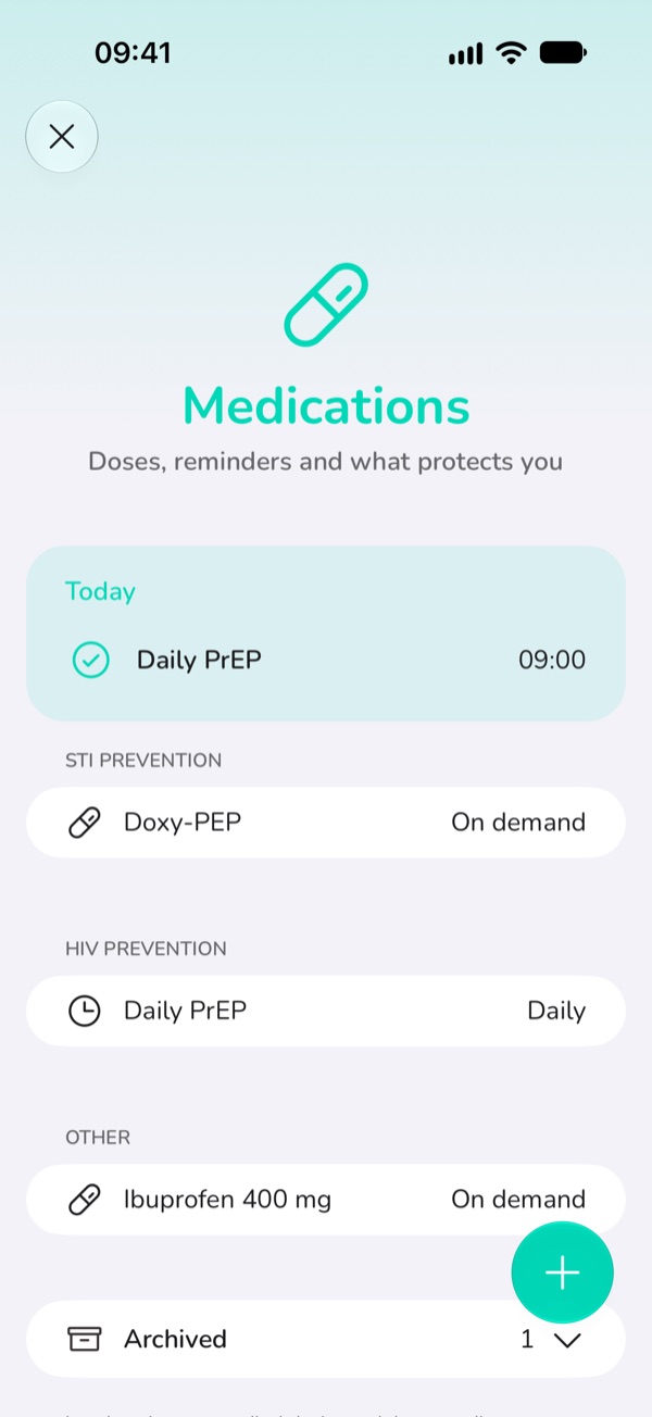 Medication in LoveLust: daily PrEP, on-demand Doxy-PEP and reminders